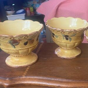 2 Raymond Waites Pompeii Gold ice cream bowls, price is for both